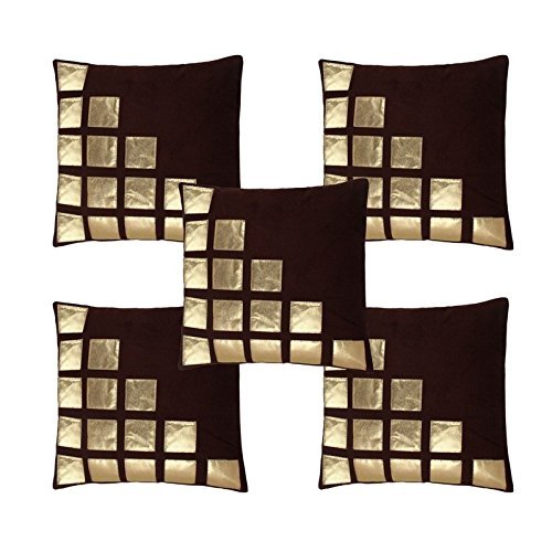 Solid Velvet Cushion Cover Standard Decoration Home Bedroom Set of 5 Pillowcase - Picture 5 of 15
