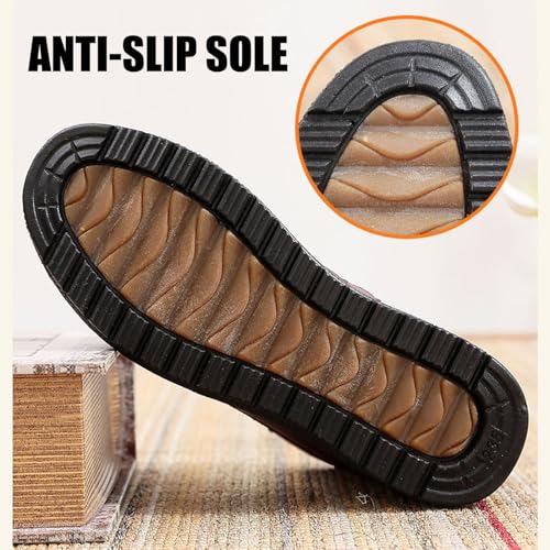 Lossarye Winter Snow Boots for Women Slip On Thickened Warm Fur Lined Zipper Booties Soft Bottom Waterproof Non-Slip Cotton Snow Shoes4