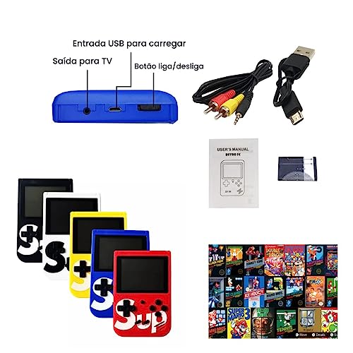 Mini Game Portátil SUP 400 jogos com Controle