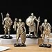 H&W 7.1''H Warrior Figurine, Guard Ornament, Soldier Statue, Medieval Armored Knight Decoration, for Office Desk & Study Room, A Gift for Husband/Father/A Real Man, Golden(WS24103-J)