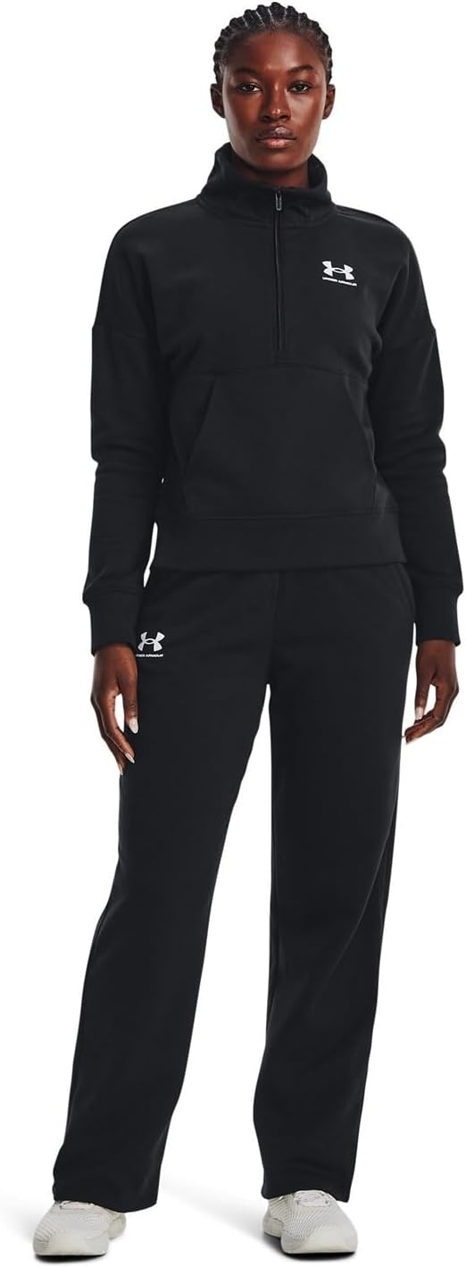 Under Armour Women's Rival Fleece Half Zip Long Sleeve Crew - Image 4