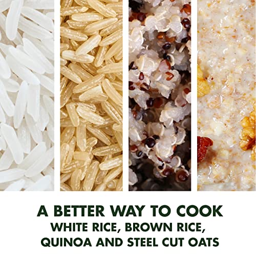 Greenpan White Healthy Ceramic Nonstick 8-Cup Rice Oats Grains & Soup Cooker, Induction Heating For Consistent Results, Dishwasher Safe Pot, Includes Spatula Ladle & Measuring Cup #TOP6