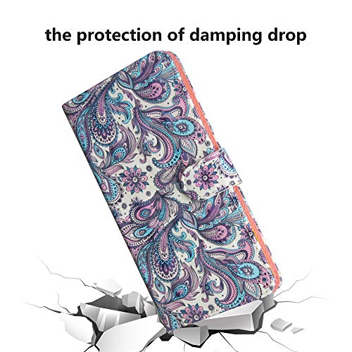 Isadenser Moto Z3 Play Case Moto Z3 Case Cover [Wallet Stand] Painting Colour Stylish Kickstand Credit Cards Slot Cash Pockets Pu Leather Flip Wallet Case For Moto Z3 Play 3D Purple Cactus Yx #TOP3