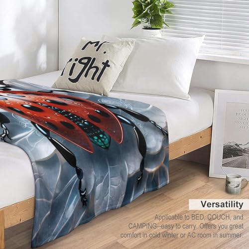 Couverture douce de haute qualité motif coccinelle lit 100x130