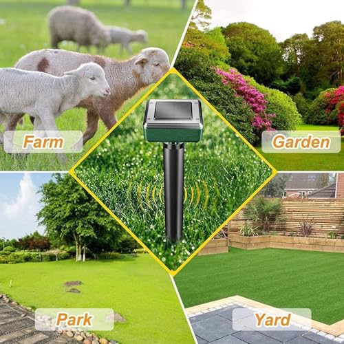 Outtkitywi RIV001 4 Packs Solar Mole Repellent Sonic Gopher Repellent Vole Chaser Mole Deterrent Sonic Spikes Rodent Repellent Ultrasonic Pest Control Outdoor Keep Moles Out Of Yard Lawn thumb #5