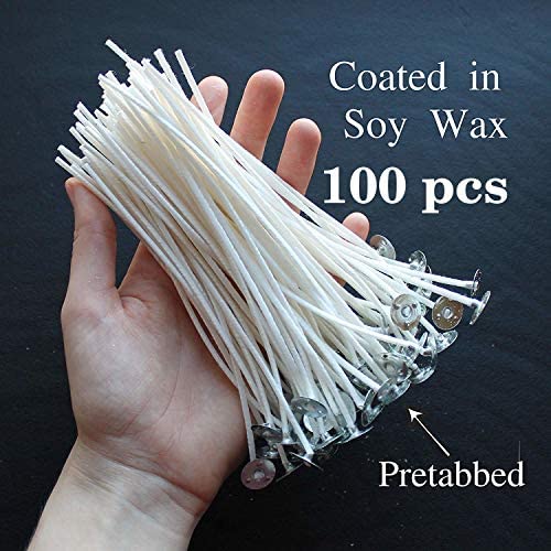 Cozyours 6 Inch Cotton Wicks For Candle Making, 100 Pcs & Metal Candle Wick Centering Device, 21 Pcs & Candle Wick Stickers, 150 Pcs #TOP2