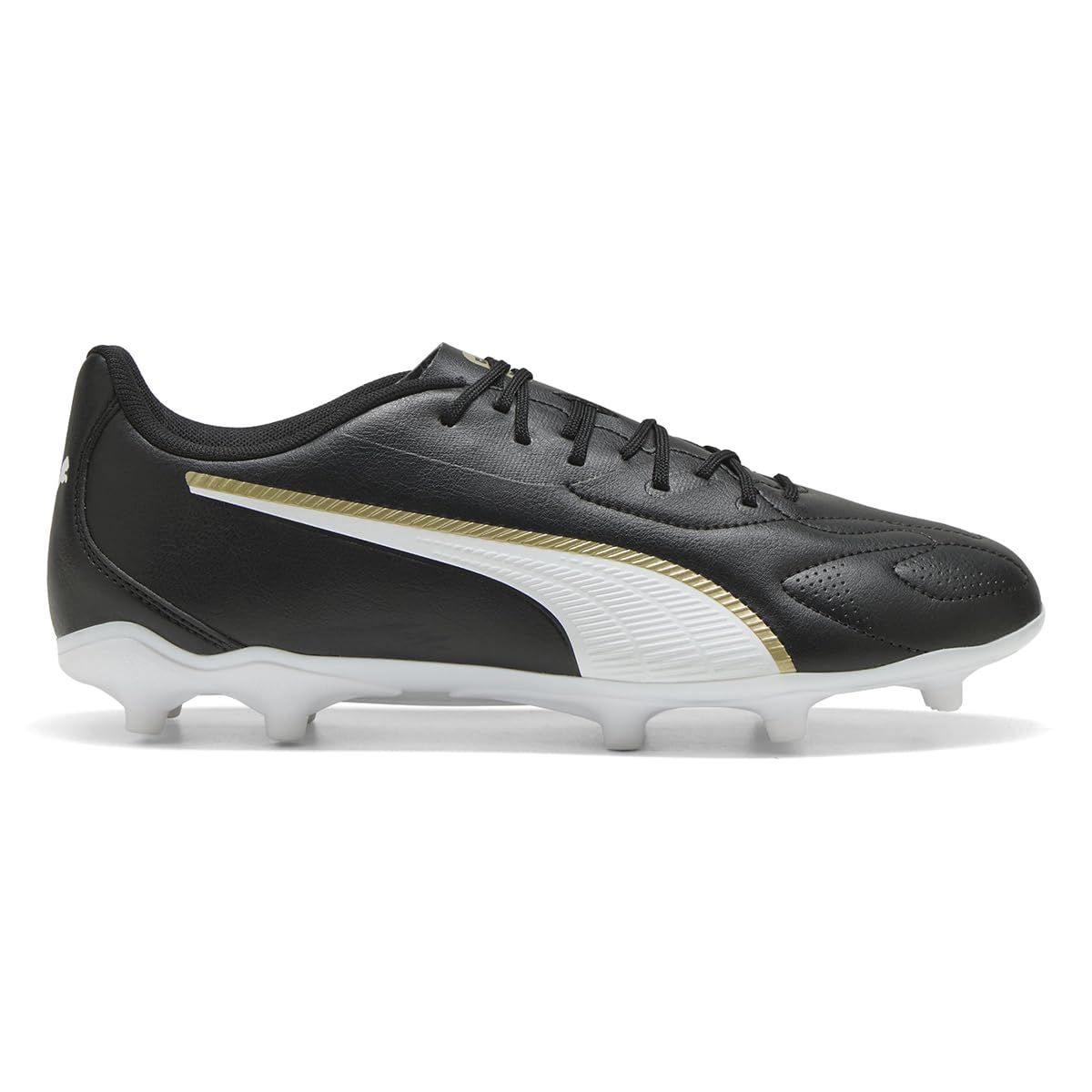 PUMA King 20 Play FG/AG Fußballschuh, Unisex, Schwarz/Weißgold, 10.5 UK – Ansicht 2