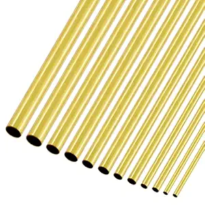 Mardatt 12 Pcs 6 Sizes Round Brass Tube Set 1mm 1.5mm 2mm 2.5mm 3mm 3.5mm OD x 0.2mm Wall Thickness 300mm Length Seamless High Strength Precision Straight Pipe Tubing for Hobby Model