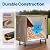 VIVOHOME 4 ft Heavy Duty Firewood Rack Outdoor with Cover, Brown 4ft Firewood Storage Cover 600D Oxford Log Rack Cover