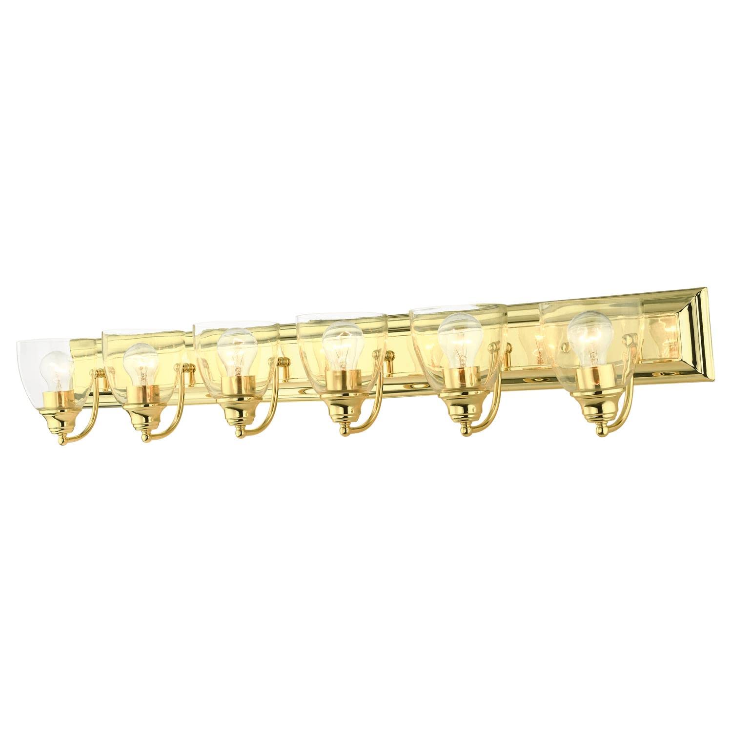 Livex Lighting 17076-02 Birmingham - 6 Light Bath Vanity, Polished Brass Finish with Clear Glass