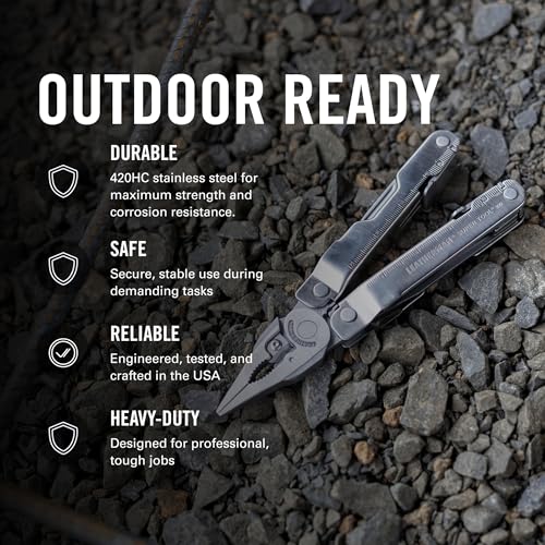 Image of LEATHERMAN Super Tool 300, Replaceable Wire Cutters and Saw, Black