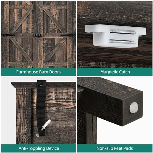 Dwvo MADWVZTYQ6 Farmhouse Kitchen Pantry Cabinet, 64.5 Inch Tall Storage Cabinet With 2 Drawers And Adjustable Shelves, Versatile Storage For Living Room, Dining Room Or Hallway, Dark Rustic Oak thumb #5