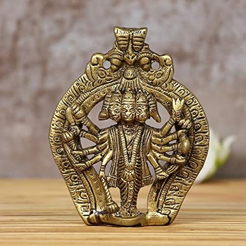 eCraftIndia Panchmukhi Lord Hanuman Brass Idol Statue Cover