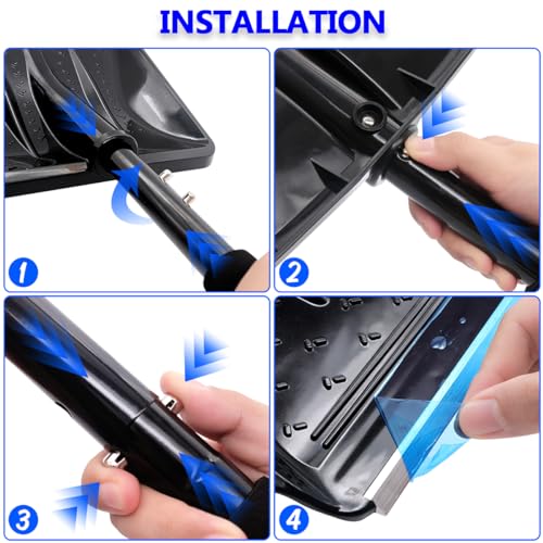 Ztarraum BLACK SNOW SHOVEL Shovel, New Upgrade Lightweight Aluminum Snow Shovel thumb #3