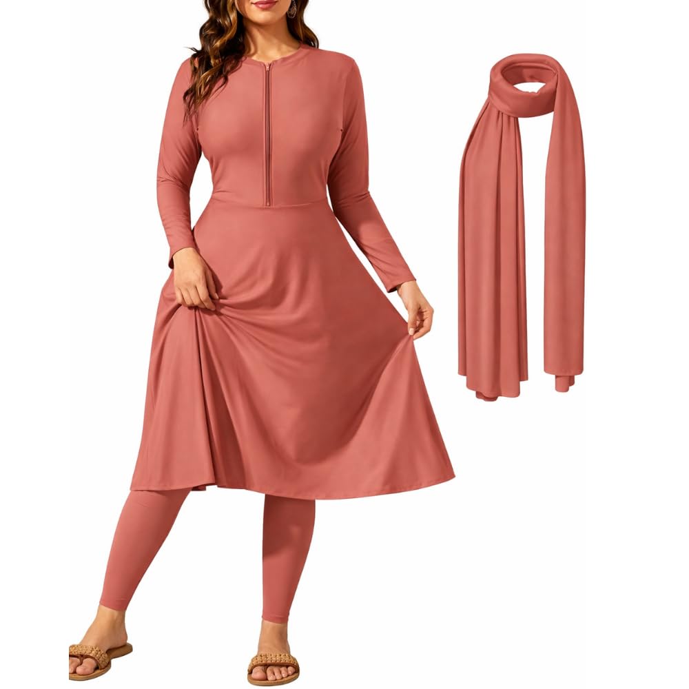 NAJMA,Burkini,Burkini Femme avec Hijab – Maillot de Bain Modeste 3 Pièces – Grossesse, Allaitement & Standard