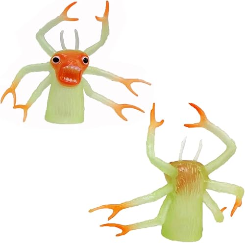 Miniatura 8 de Juego de 8 marionetas de dedo de monstruo que brillan en la oscuridad