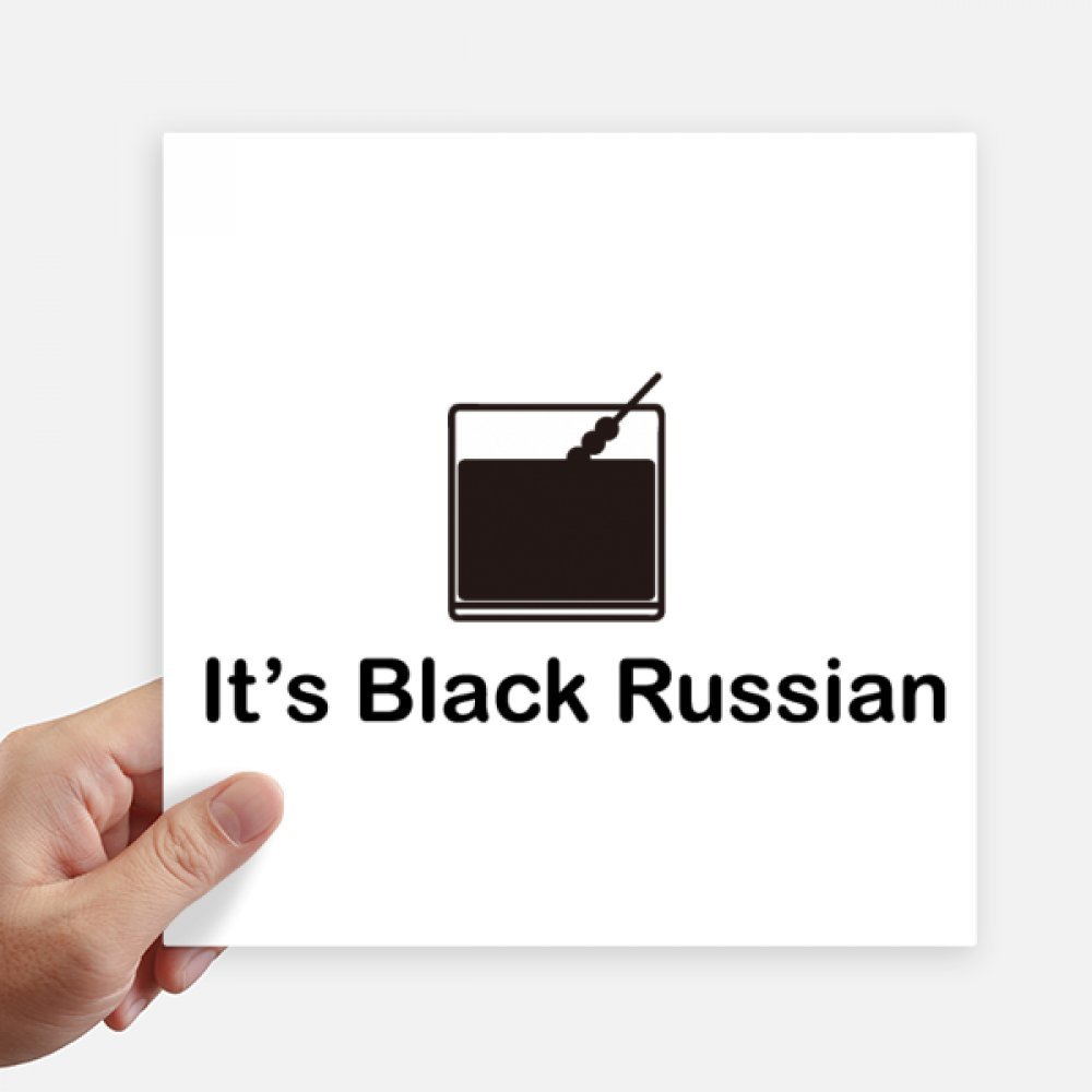Autocollant Black Russian 20cm sticker carré multicolore pour valise et motobike