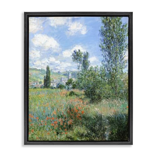 'Classic Field Flowers Rural Impressionist'| Floating Frame Canvas Art