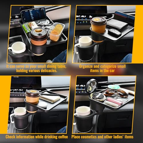 Portavasos para auto con bandeja extraíble y soporte para teléfono miniatura 5