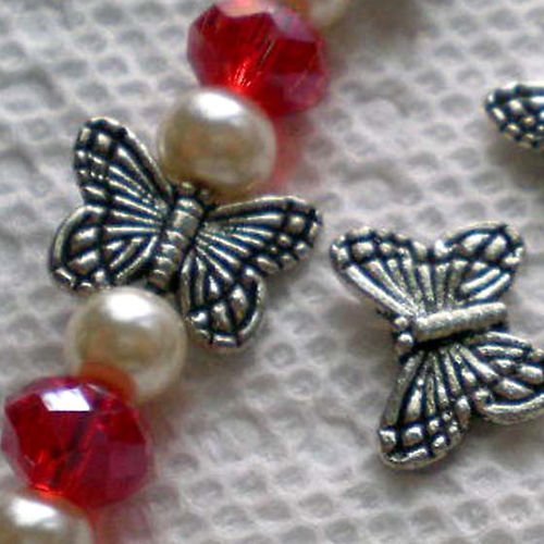 Beading Station Lot De 20 Perles Intercalaires Papillon 14 Mm