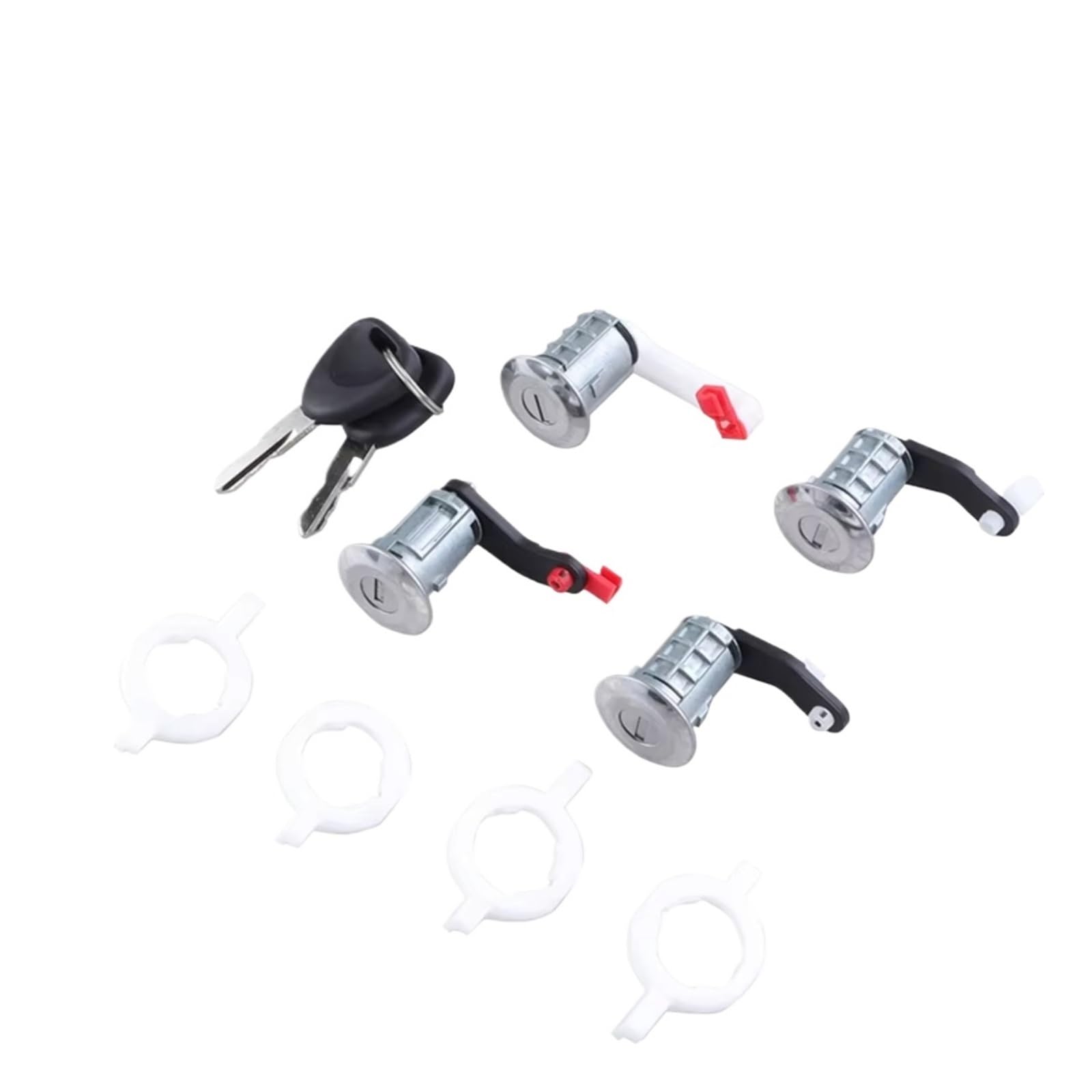 Feoosvx 6 Piece For Master 1998-2016 Front Left Right Zinc Alloy Car Door Lock Barrel Cylinder With 2 Keys 7701470945 7701470944 Door Lock Actuator Motor(6 Piece)