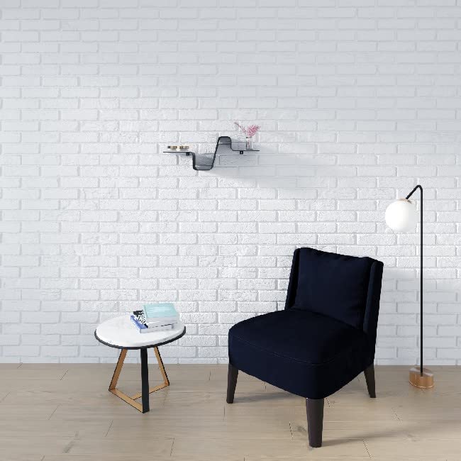 Étagère S-Shaped Homemania BSHELF-02 en métal robuste avec fixation murale