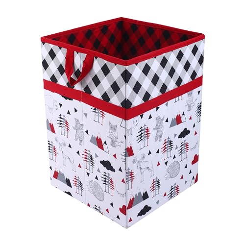 Bacati - Collapsible Hamper Lumberjack Red/Black/Gray