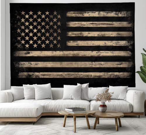 Tenture murale drapeau américain GLCWARM pour cacher un mur nu tissu lavable