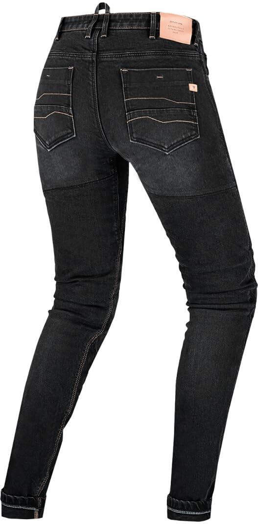 SHIMA DEVON Motorradjeans - Belüftete Elastische Slim Fit Biker Motorradhose mit FiberQL-Verstärkungen, Knie- und Hüftprotektoren, Schwarz, 30 - 3