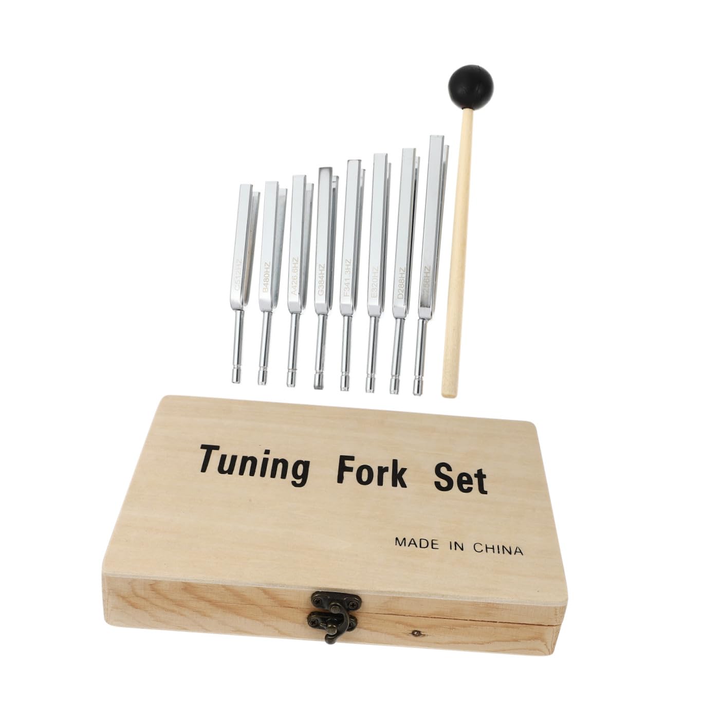 Homoyoyo Jeu de 8 Diapasons pour Accordeur Simple, Fourche de Violon et Guitare en Métal Robuste, Outil de Réglage Portable pour Violon, Alto, Violoncelle et Guitare, Accessoires Pratiques