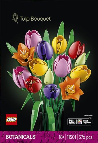 Image of LEGO Botanicals Tulip Bouquet - Flower Decor Building Kit for Adults - Gift Idea - 11501
