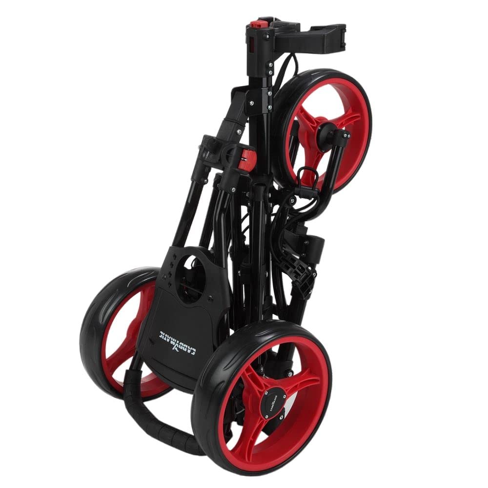 Golf X-Lite One-Click Carrito DE Golf Plegable para Tirar/Empujar, Negro/Rojo
