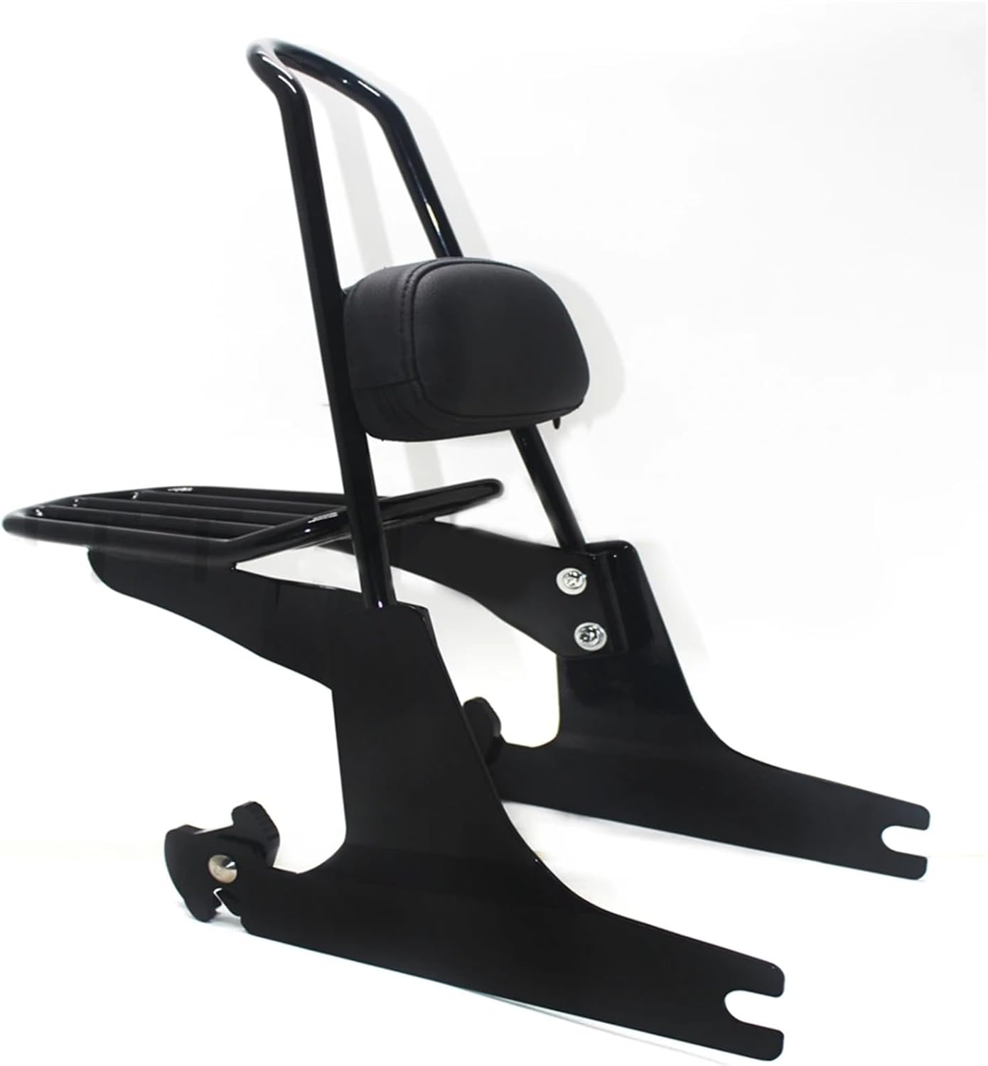 オートバイ用ブラック シシーバー バックレスト ラゲッジラック 取り外し可能なパーツ ハーレー ダビッドソン ダイナ 2007 20