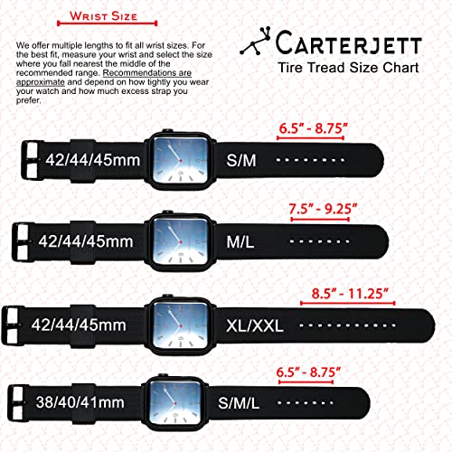 Carterjett Compatible Apple Watch Band 45Mm 44Mm 42Mm Sport Glow In The Dark Silicone Iwatch Bands Replacement Tire Tread Rubber Strap Series 8 7 6 5 4 3 2 1 Fitness, Safety, Fun! 45 44 42 S/M Glow #TOP6
