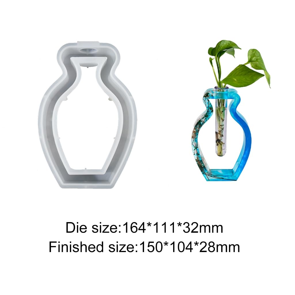 2 Stampi In Silicio Per Vasi + 4 Provette In Acrilico – Kit Fai Da Te Per Piante Idroponiche E Talee