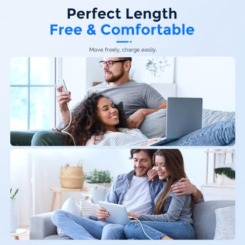Image of Verilux 2Pcs PD 100W Type C Cable Fast Charging 6.6FT /2M | 480Mbps Data Cable C Type Fast Charging with Nylon Braided Design for iPhone 18 /17 /16 /15 Series, Galaxy S26 /S25 /S24, Laptops