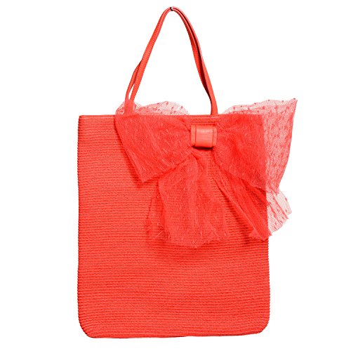 Bolsa feminina vermelha Valentino coral rosa bolsa de mão bolsa de ombro
