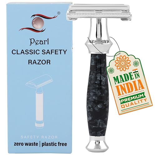 Pearl Shaving Double Edge Safety Razor SS-95 Marble Black