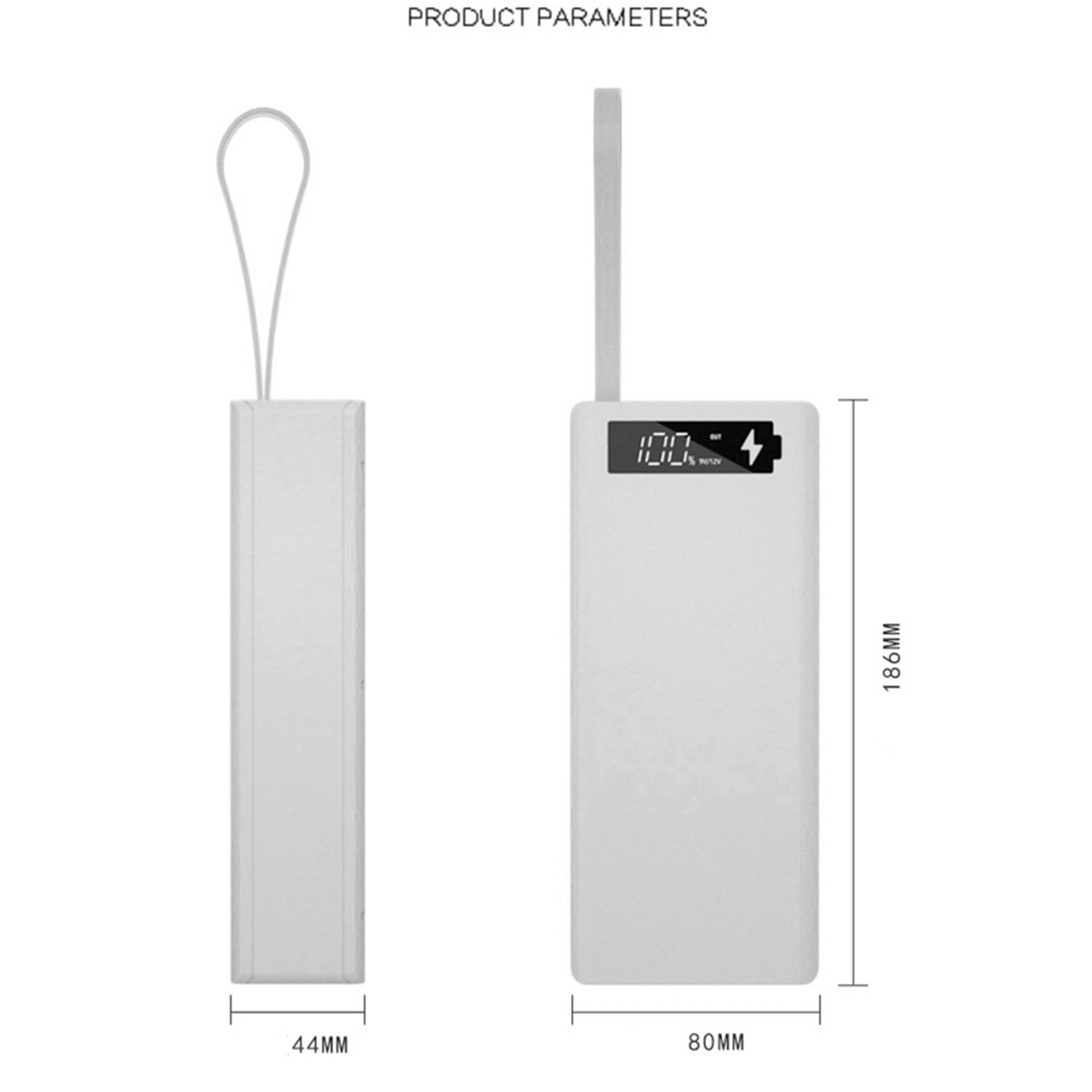 4pz 16X18650 Scatola di Stoccaggio delle Batterie PD QC3.0 Quick Charge DIY Power Bank Box Case 18650 Battery Holder Box Bianca