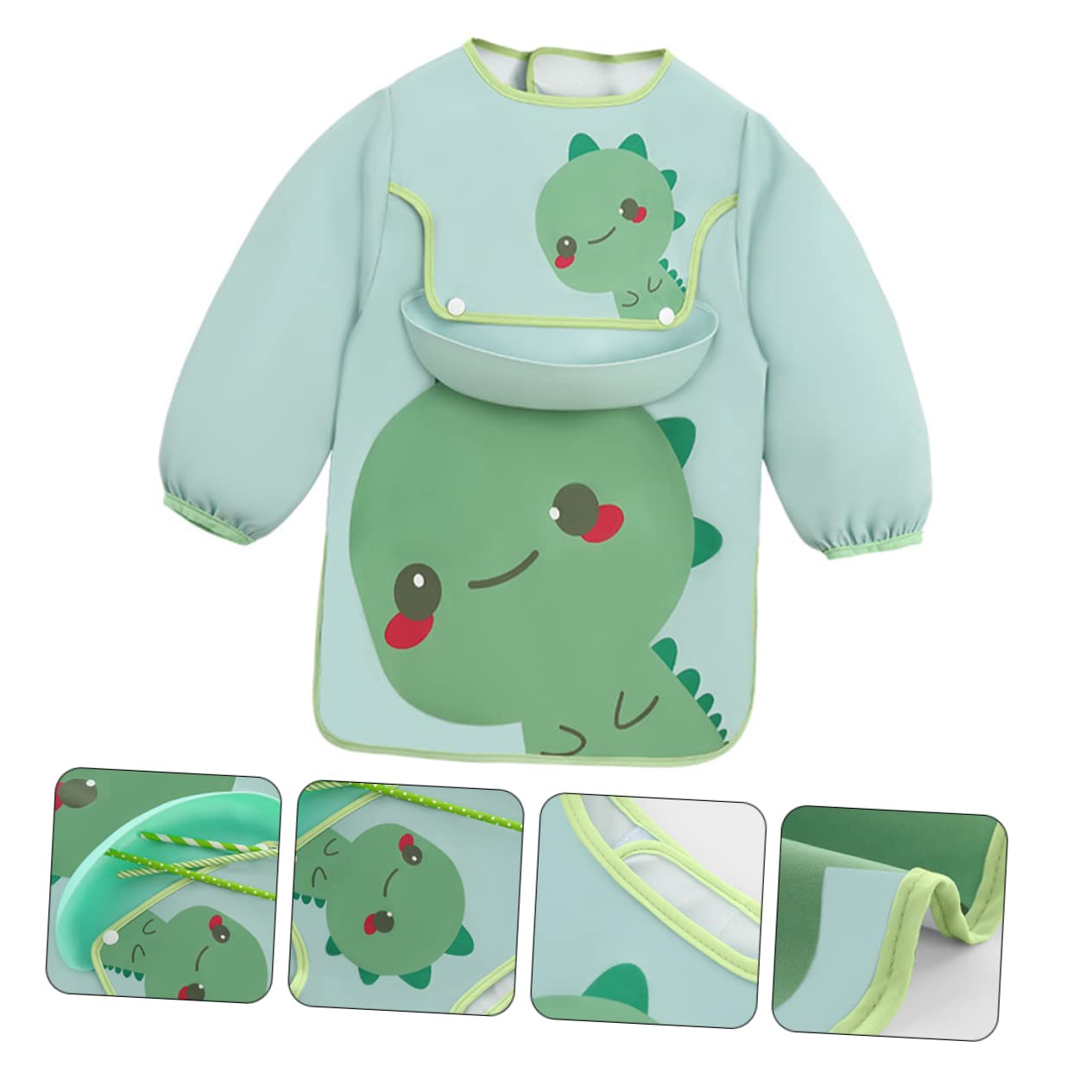 Abaodam 3pièces Bavoir Imperméable Pour Garçon Fille Avec Ronde Pour Repas Et Activités Accessoire Pratique Pour Nourrissons