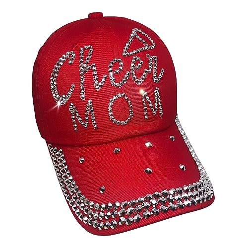 Catálogo para Comprar On-line Ropa de Cheerleading y animación para Mujer los 10 mejores. 44 Popfizzy - Gorro para mamá para mujer, regalos de alegría, accesorios brillantes, ropa de animación, regalos geniales de alegría, Cheer Mom (rojo), Talla única