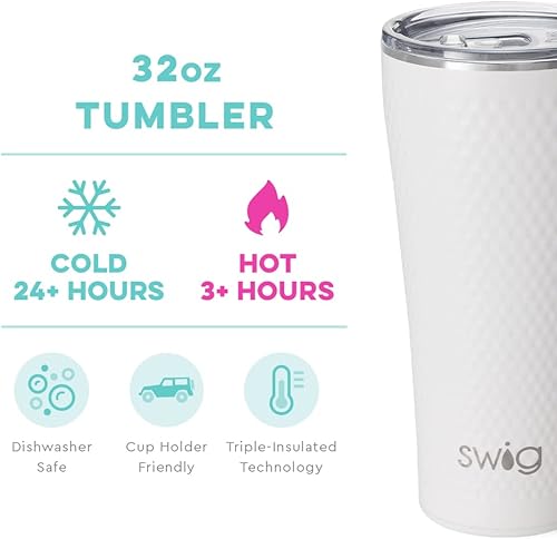 Miniatura 3 de Swig Life Juego de pelota de golf XL | Taza de viaje de 22 onzas con asa y tapa + vaso con triple aislamiento de 32 onzas con tapa, acero