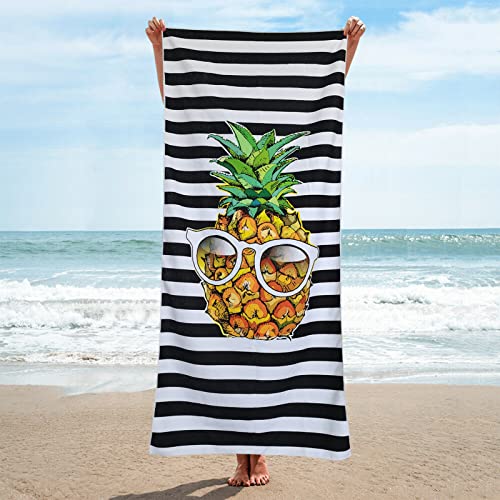 Fairdew Microfiber Beach Towels Quick Dry Bath Towel Striped Super Absorbent Pool Swim Towel For Women Men Adults Kids 29.5"X 63" #TOP1