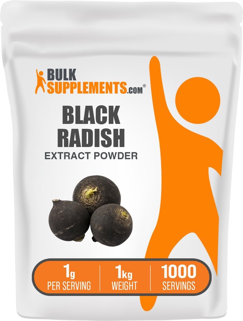 BulkSupplements.com Black Radish Extract Powder - Spanish Black Radish Supplement, Herbal Supplement - Vegan & Gluten Free, 1g per Serving, 500g (1.1 lbs) (Pack of 1)