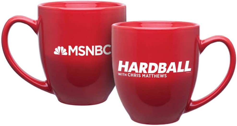 Hardball with Chris Matthews Logo Ceramic Bistro Mug, Red 15 oz - Official Coffee Mug As Seen On MSNBC