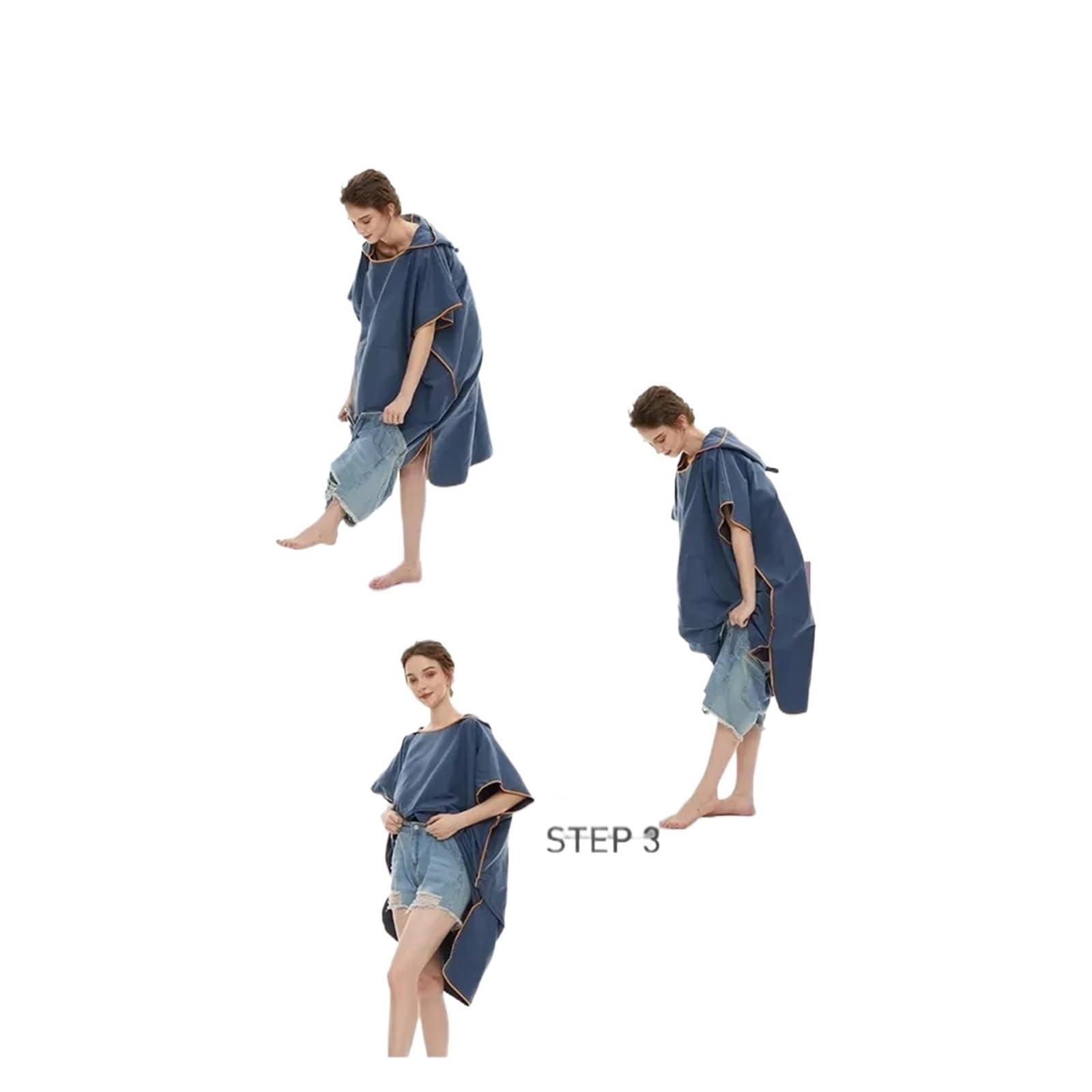 Asciugamano poncho ad asciugatura rapida, accappatoio da spiaggia in microfibra per adulti, poncho per cambio per nuoto ed esercizio fisico