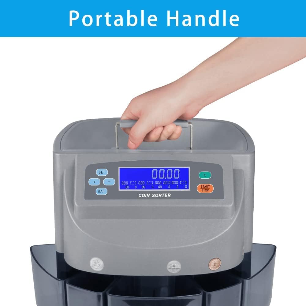 Macchina selezionatrice di Monete, Conta Monete elettronico, con Pannello di Controllo Intelligente, Conta Monete Elettrico, selezionatrice e Macchina confezionatrice, Monete per Oltre 40 Paesi, PE