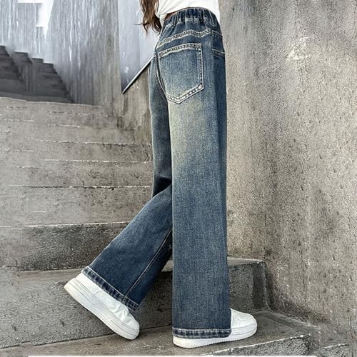 Baggy Jeans for Girls 2025 Embroidery Elastic High Waist Wide Leg Denim Vintage Y2k Streetwear Aesthetic Teen Clothes4