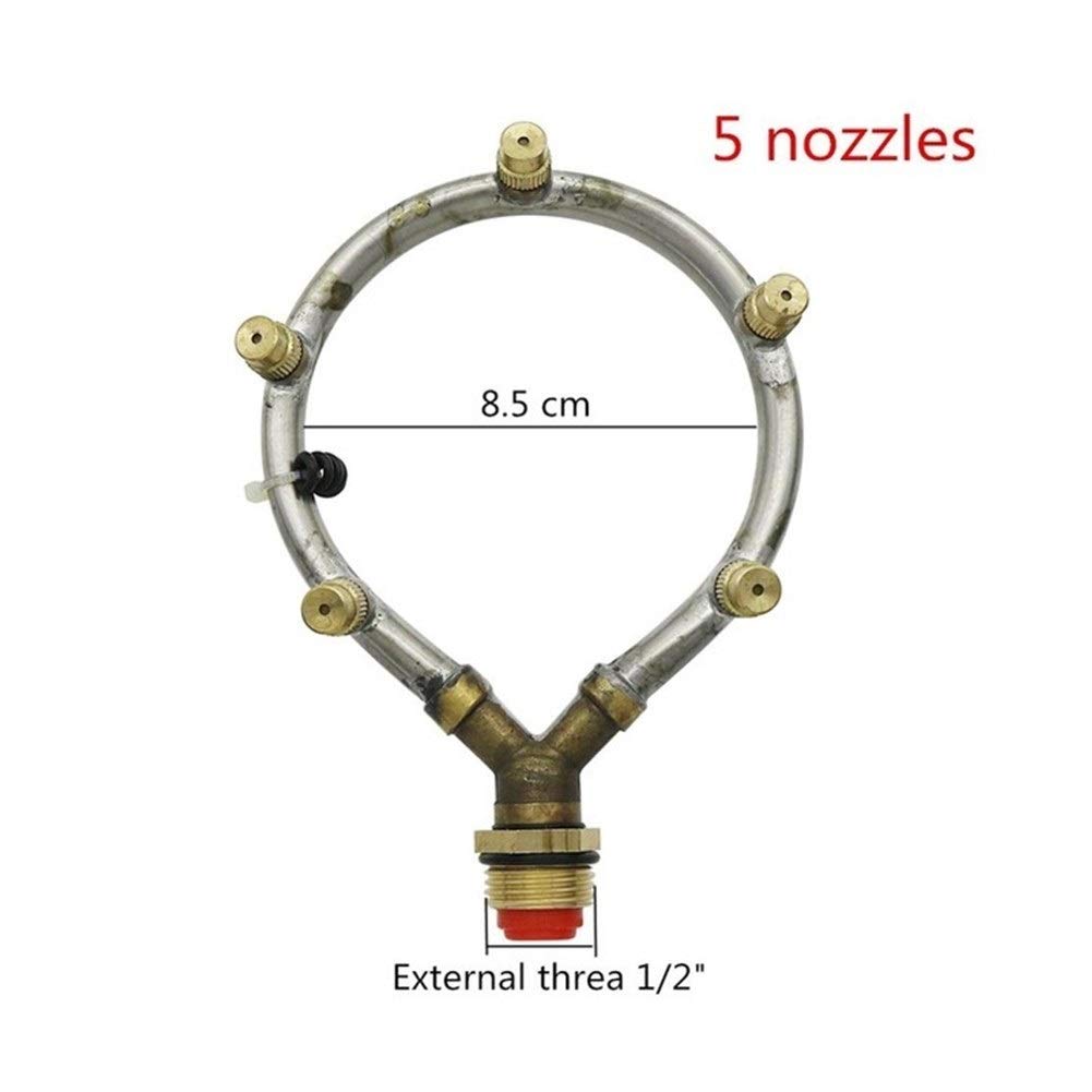 Gartenbewässerungsdüse mit verstellbarem Sprühnebel-Sprinkler für Bewässerung und Befeuchtung, Staubsprüher-Kühlsystem, M14 x 1,5 mm