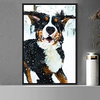 Framed Canvas Wall Art Pupper Animals Chic Dogs Multicolor Photography Urban - 16x24 inches